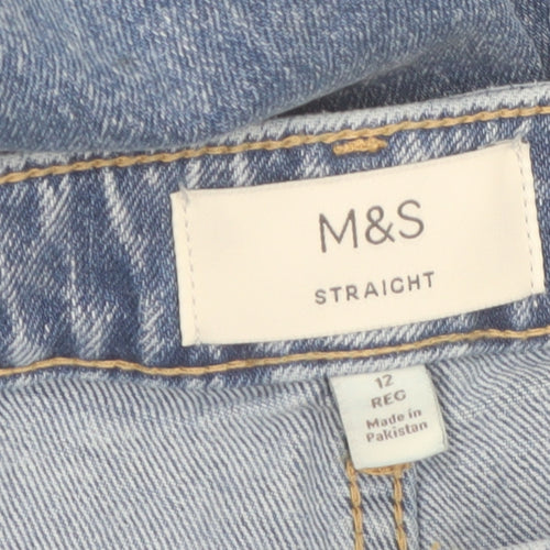 Marks and Spencer Women Blue Straight Leg Jeans Size 12 Regular