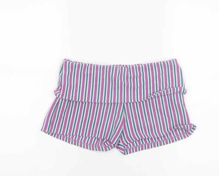 Pull & Bear Women’s Multicoloured Striped Jersey Hot Pants Shorts M