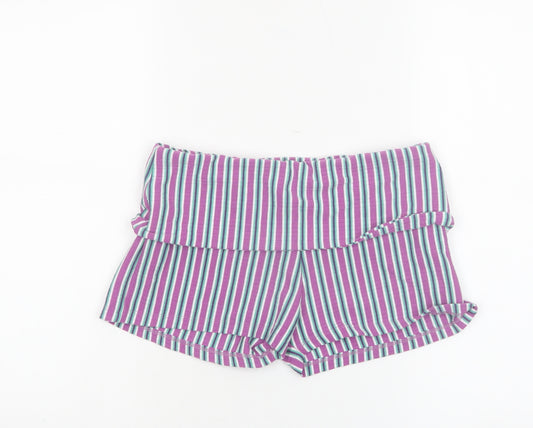 Pull & Bear Women’s Multicoloured Striped Jersey Hot Pants Shorts M
