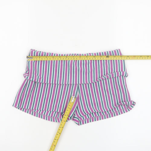 Pull & Bear Women’s Multicoloured Striped Jersey Hot Pants Shorts M