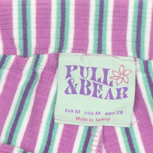 Pull & Bear Women’s Multicoloured Striped Jersey Hot Pants Shorts M