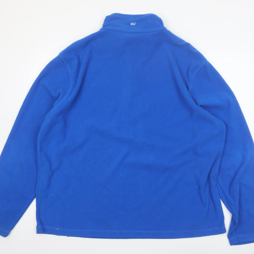 Regatta Mens Blue 1/4 Zip Fleece Sweatshirt 2XL Outdoor Pullover