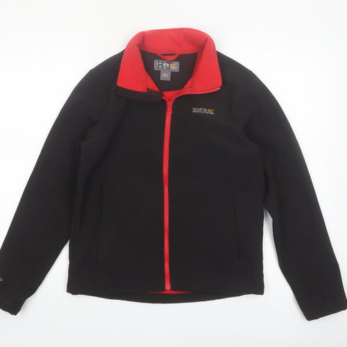 Regatta Boys Black Softshell Jacket 14 Years Full Zip Water Resistant