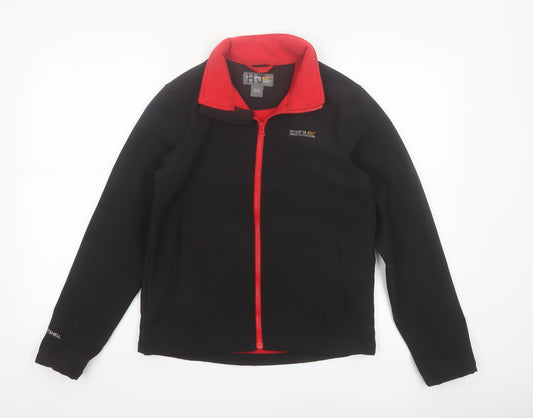Regatta Boys Black Softshell Jacket 14 Years Full Zip Water Resistant