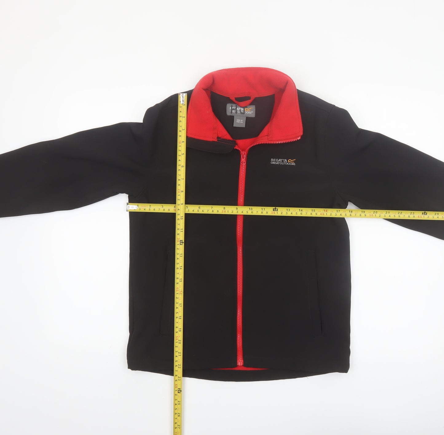 Regatta Boys Black Softshell Jacket 14 Years Full Zip Water Resistant
