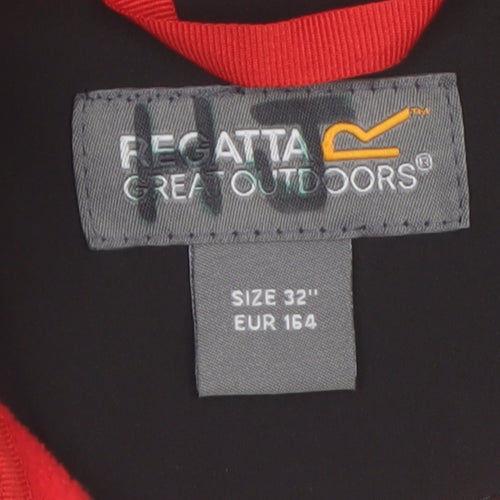 Regatta Boys Black Softshell Jacket 14 Years Full Zip Water Resistant