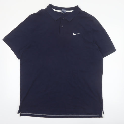 Nike Men's Blue 2XL Cotton Polo Shirt Short Sleeve Sports Top