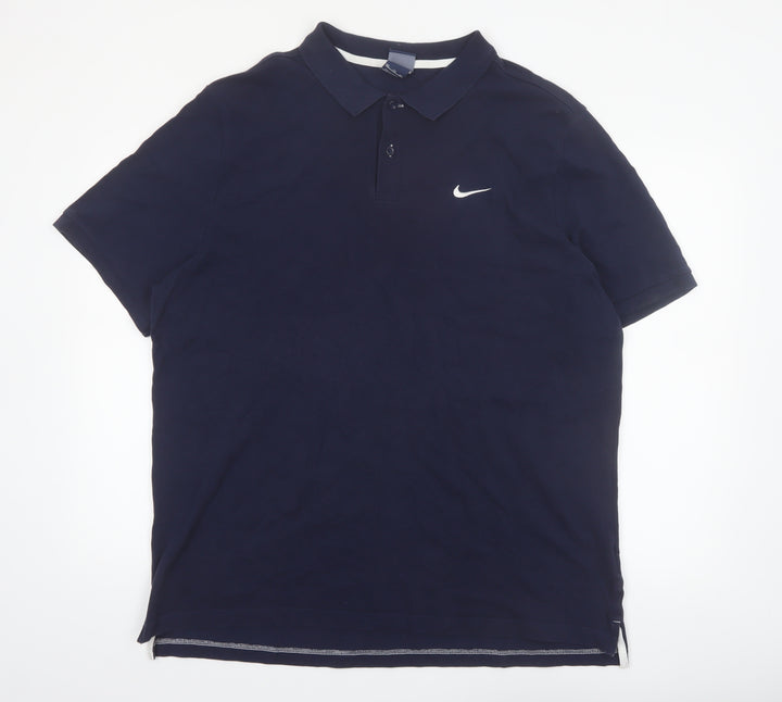 Nike Men's Blue 2XL Cotton Polo Shirt Short Sleeve Sports Top