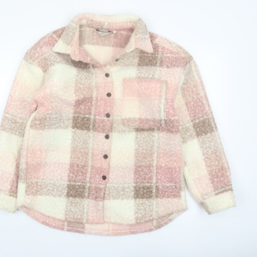Next Women’s Multicoloured Checked Fleece Jacket Size 14
