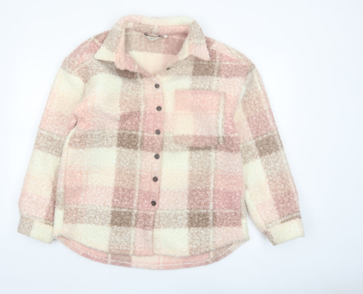 Next Women’s Multicoloured Checked Fleece Jacket Size 14