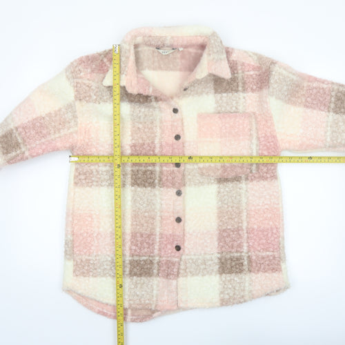 Next Women’s Multicoloured Checked Fleece Jacket Size 14