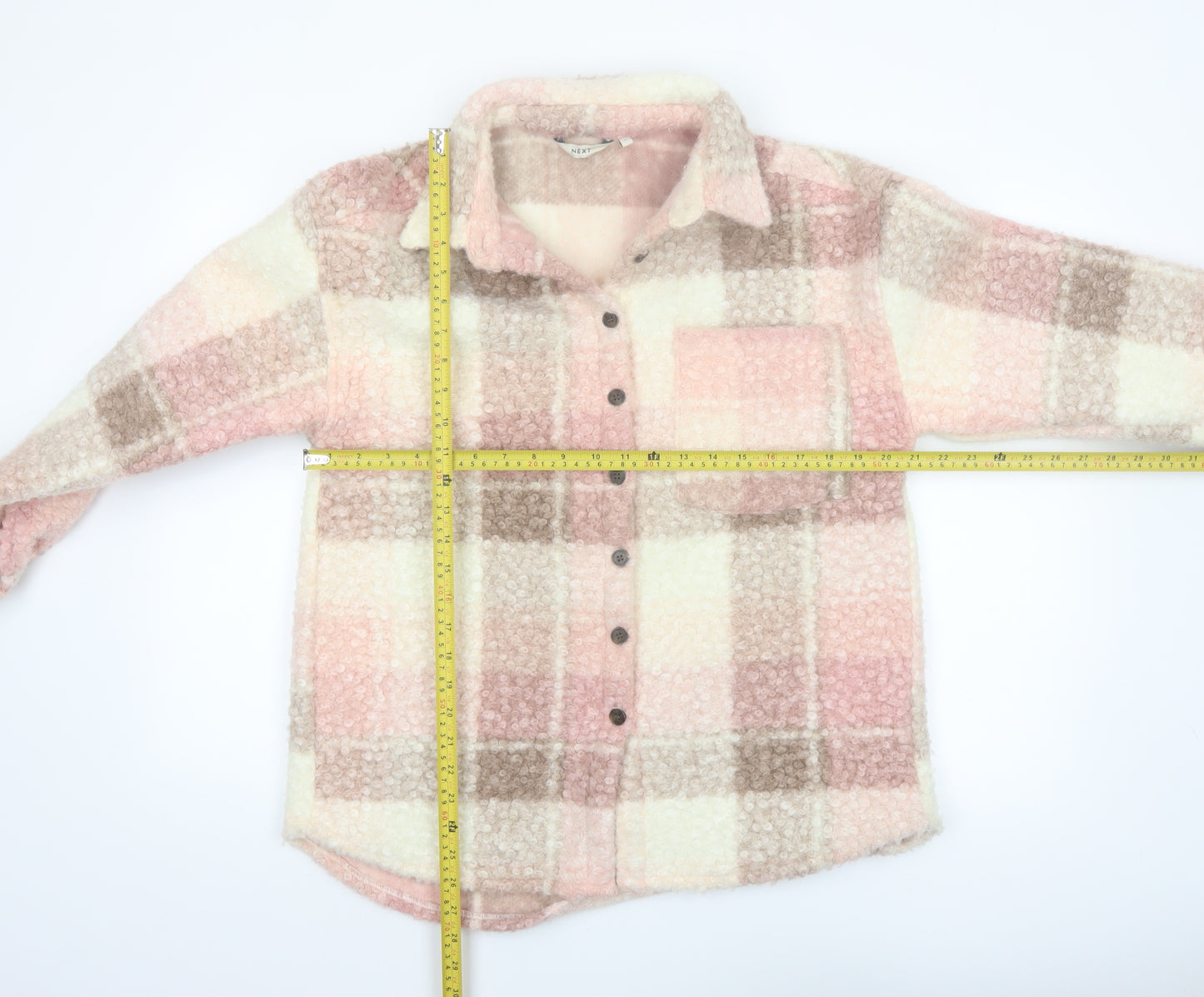 Next Women’s Multicoloured Checked Fleece Jacket Size 14