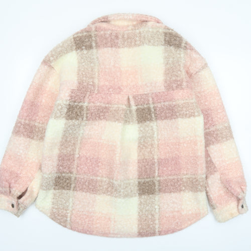 Next Women’s Multicoloured Checked Fleece Jacket Size 14