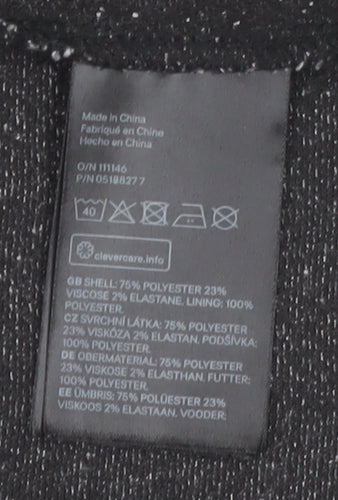 H&M Divided Women’s Grey Herringbone Coatigan Size 6 Longline Open Front