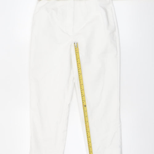Marks and Spencer Women White Size 10 Regular Ankle Trousers