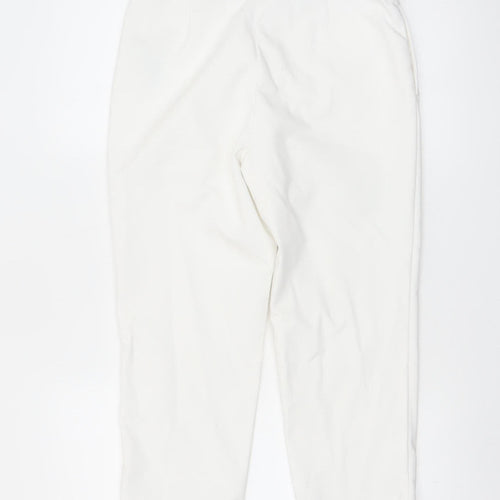 Marks and Spencer Women White Size 10 Regular Ankle Trousers