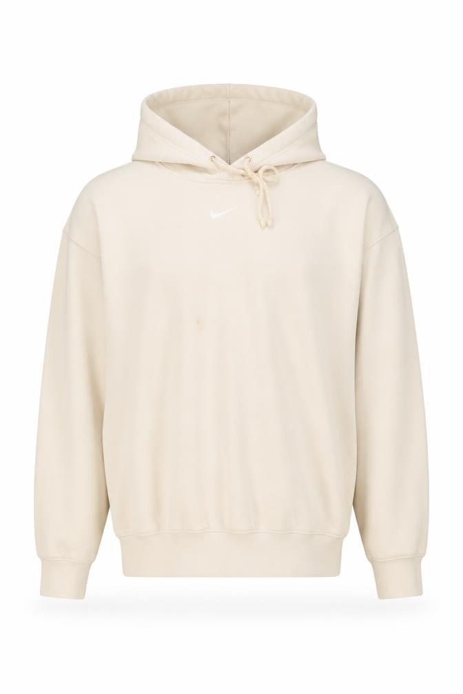 Nike Men’s Beige Pullover Hoodie M Regular Fit Fleece Hooded Sweatshirt