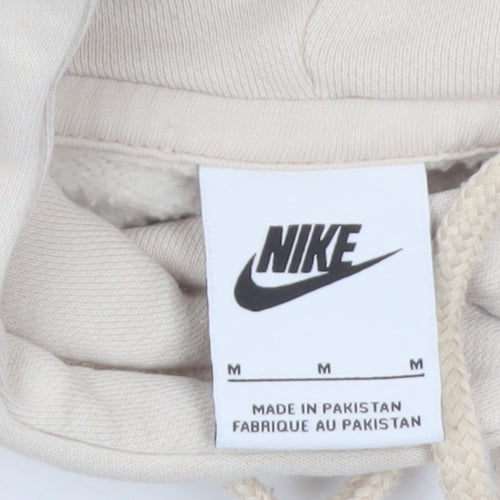 Nike Men’s Beige Pullover Hoodie M Regular Fit Fleece Hooded Sweatshirt