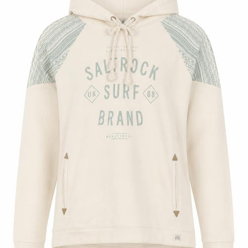 Saltrock Women Beige Hooded Pullover Hoodie Size 16 Cotton Blend