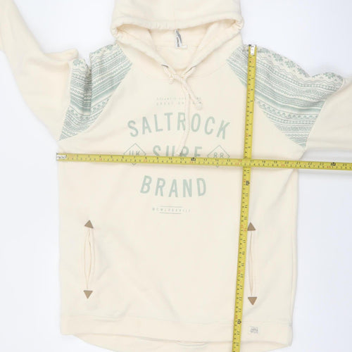 Saltrock Women Beige Hooded Pullover Hoodie Size 16 Cotton Blend