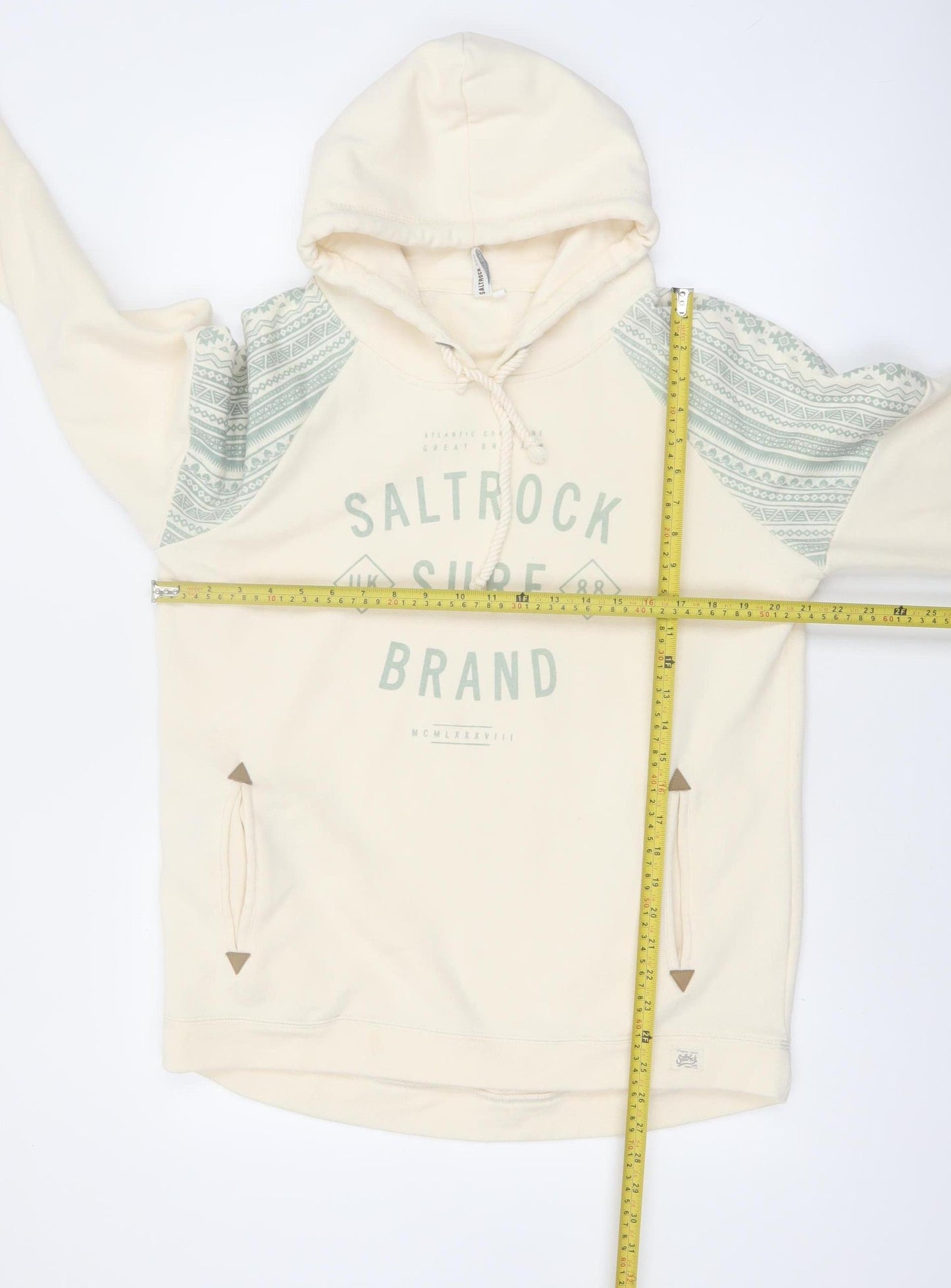 Saltrock Women Beige Hooded Pullover Hoodie Size 16 Cotton Blend
