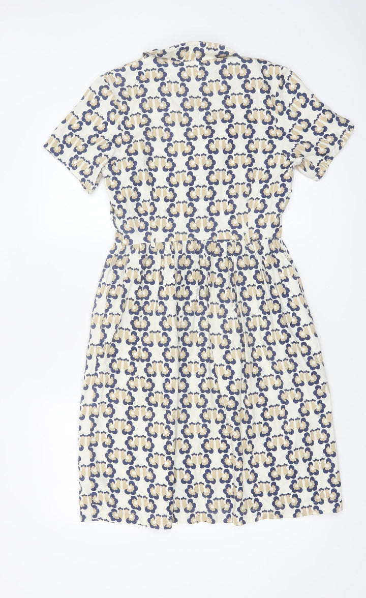 Orla Kiely People Tree Women's Multicoloured Size 10 Cotton Shirt Dress