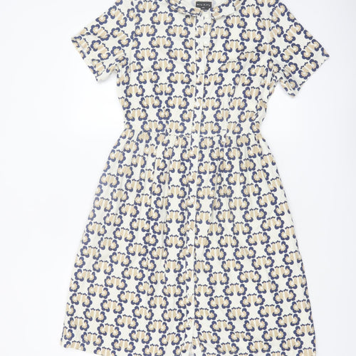 Orla Kiely People Tree Women's Multicoloured Size 10 Cotton Shirt Dress