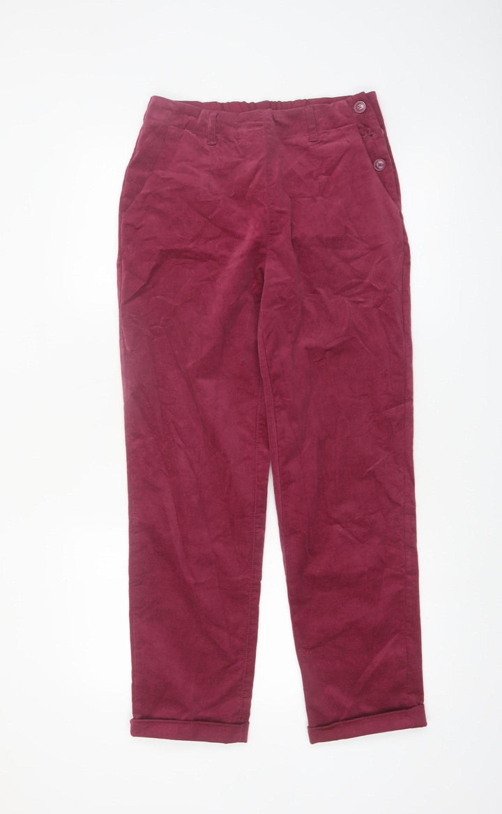 Seasalt Cornwall Women's Burgundy Cropped Trousers UK 8 Organic Cotton