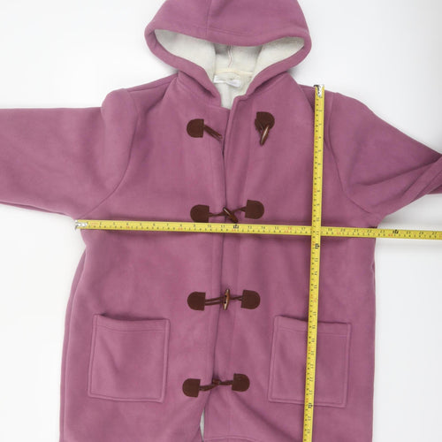 Being Casual Womens Purple Hooded Fleece Duffle Coat UK 16/18
