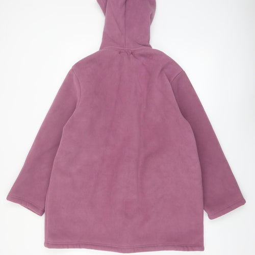 Being Casual Womens Purple Hooded Fleece Duffle Coat UK 16/18
