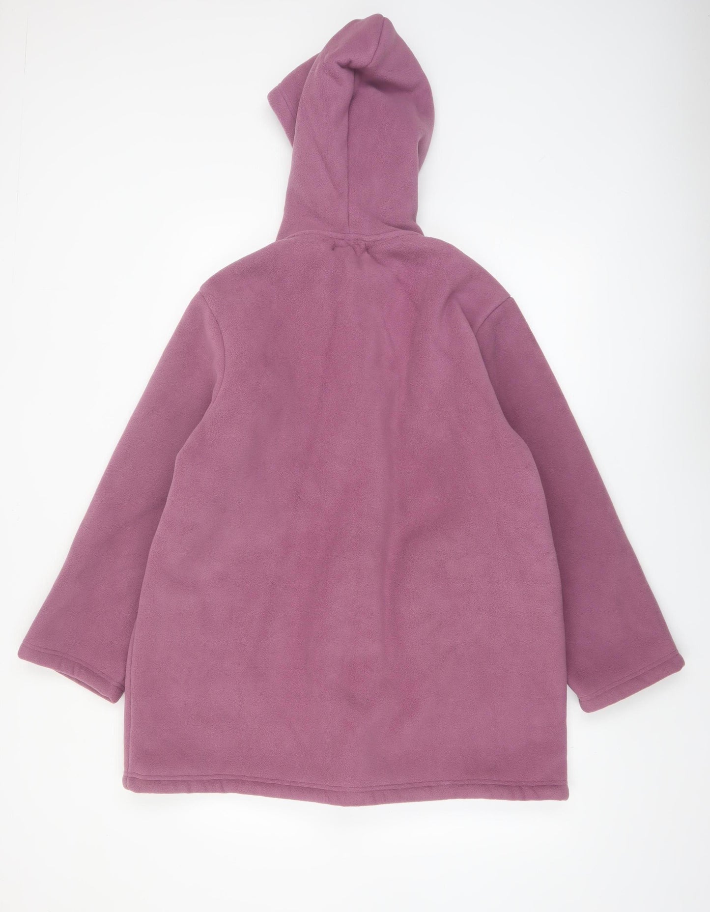 Being Casual Womens Purple Hooded Fleece Duffle Coat UK 16/18