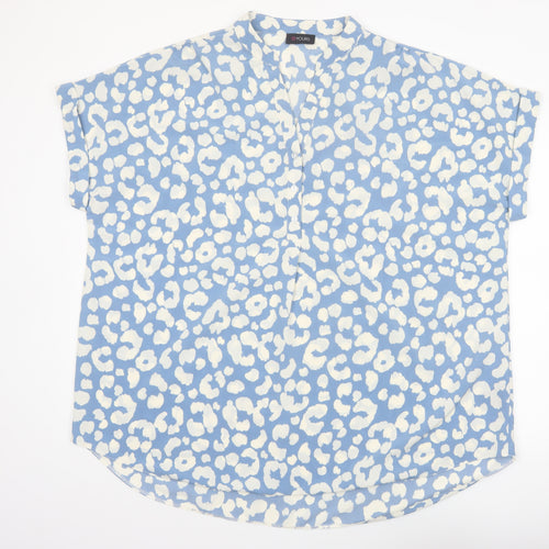 Yours Women’s Blue Animal Print Tunic Blouse Size 22 Short Sleeve