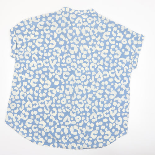Yours Women’s Blue Animal Print Tunic Blouse Size 22 Short Sleeve