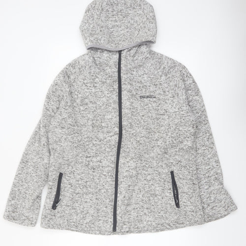 Mountain Warehouse Women Grey Full Zip Hoodie UK20 Polyester Warm Hooded Sweatshirt
