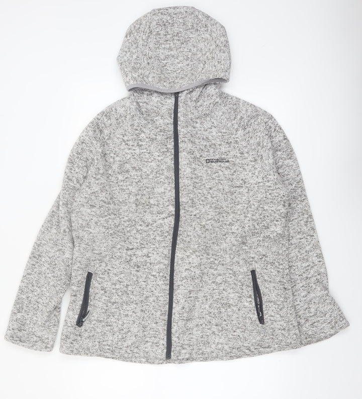 Mountain Warehouse Women Grey Full Zip Hoodie UK20 Polyester Warm Hooded Sweatshirt