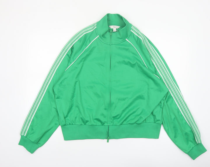 Marks and Spencer Women's Green L Full Zip Track Jacket
