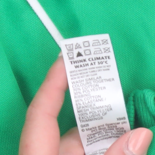 Marks and Spencer Women's Green L Full Zip Track Jacket