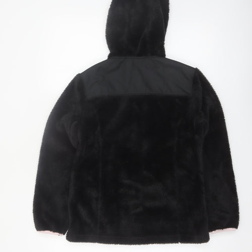 DKNY Jeans Women's Black Full Zip Hooded Sweatshirt Size L