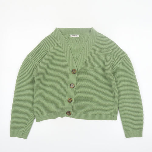 Damart Women's Green Acrylic V-Neck Button Cardigan Size 10/12