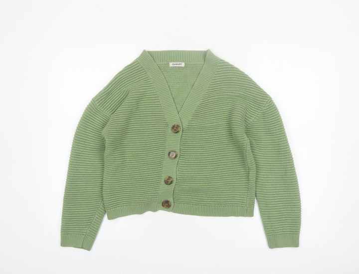 Damart Women's Green Acrylic V-Neck Button Cardigan Size 10/12