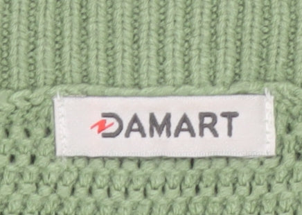 Damart Women's Green Acrylic V-Neck Button Cardigan Size 10/12
