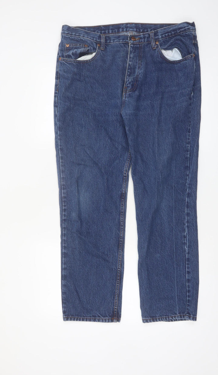 Euro Denim Women's Blue Straight Leg 36 Mid Rise Jeans