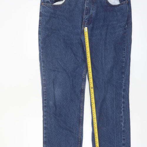 Euro Denim Women's Blue Straight Leg 36 Mid Rise Jeans