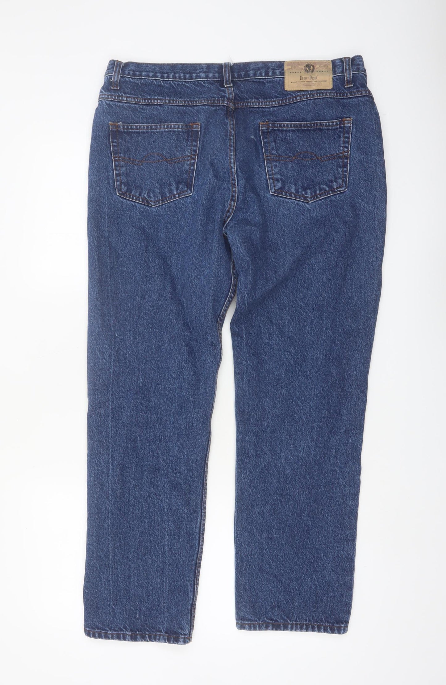 Euro Denim Women's Blue Straight Leg 36 Mid Rise Jeans