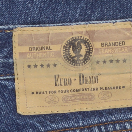 Euro Denim Women's Blue Straight Leg 36 Mid Rise Jeans