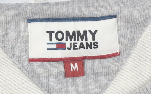 Tommy Jeans Men's Grey Logo Sweatshirt M Pullover Crew Neck