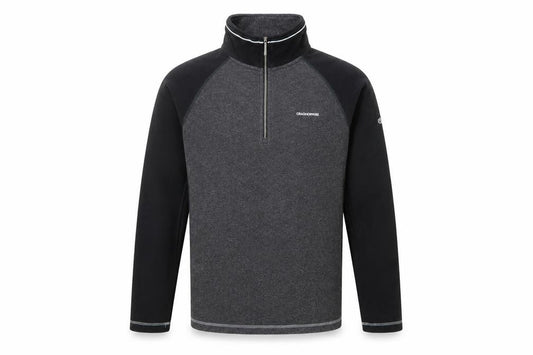 Front view of Craghoppers men’s grey 2xl fleece half zip pullover sweatshirt