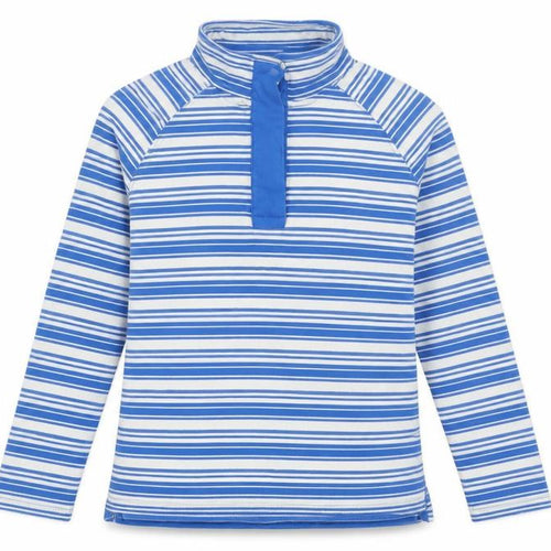 Mountain Warehouse Womens Blue Striped Henley Sweatshirt UK 12 Cotton