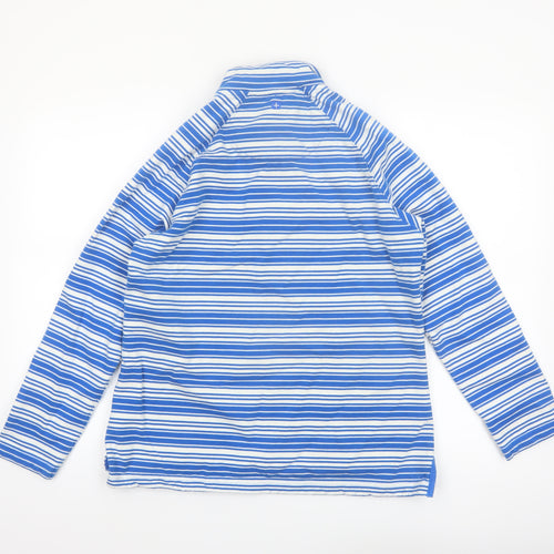 Mountain Warehouse Womens Blue Striped Henley Sweatshirt UK 12 Cotton