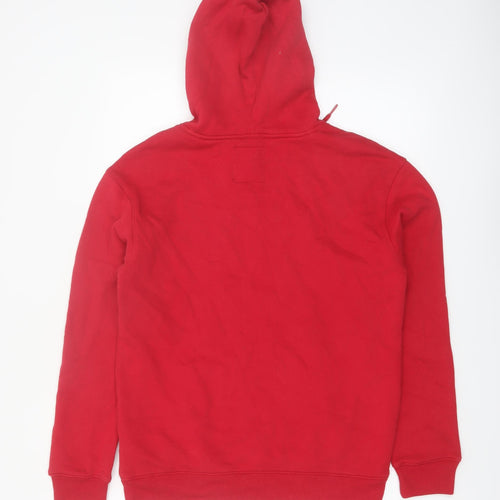 Hollister Men’s Red Pullover Hoodie Small Fleece Logo Sweatshirt